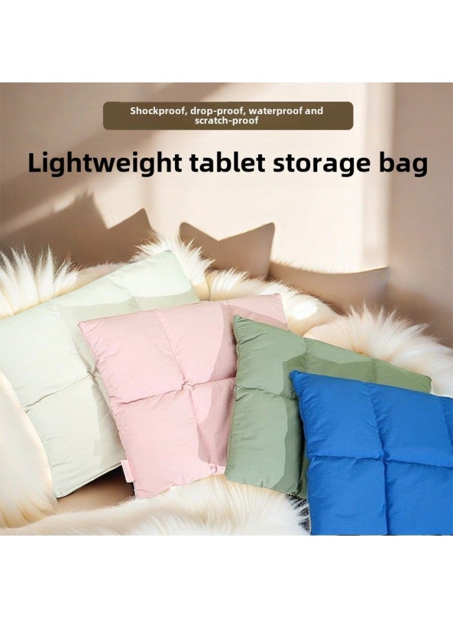 For Apple IPad Tablet PC Bag Protective Case Men's And Women's Down Liner Bag Waterproof Magnetic Absorbing Storage Bag Flat Bag-Color:Down Computer Bag (shoulder Strap Red)-size:14inch -wg24002  - Image 1
