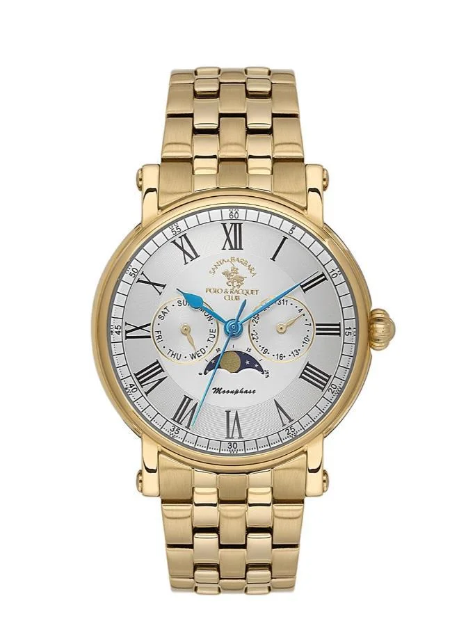 SANTA BARBARA POLO & RACQUET CLUB Santa Barbara Polo & Racquet Club - Legend Men's Watch | Stainless Steel Band with Steel Case | Analog | Round Dial | Mineral Glass | Japanese Quartz | Water Resistance 50 Meters
