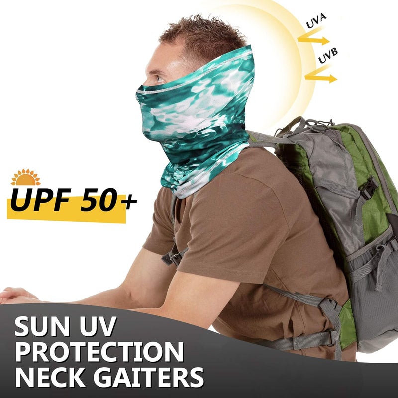 MCTi UV Neck Gaiter Mask, UPF 50 Bandana Balaclava Face Mask Breathable Cooling Sun Summer for Fishing Running 2 Packed … - Image 2