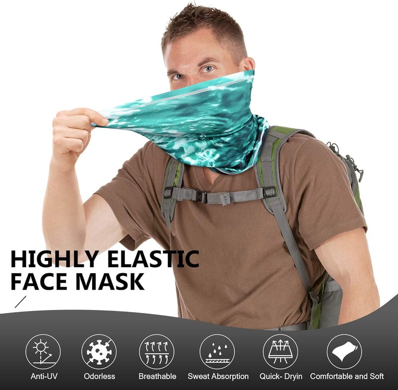MCTi UV Neck Gaiter Mask, UPF 50 Bandana Balaclava Face Mask Breathable Cooling Sun Summer for Fishing Running 2 Packed … - Image 3