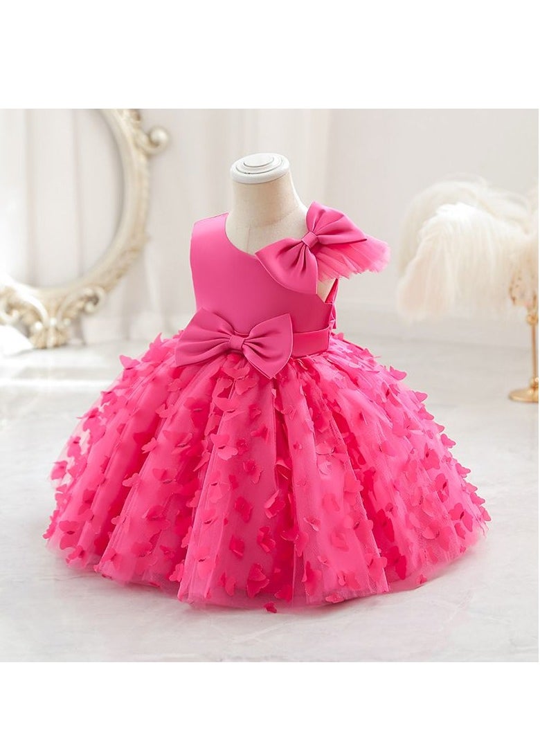 KUYING New Girls' Puffy Dress Birthday Dress Dress 