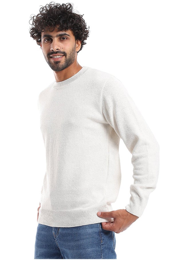 Andora Plain Pattern Round Collar Pullover _ Off White  - Image 4