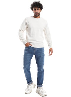 Andora Plain Pattern Round Collar Pullover _ Off White  - Image 5