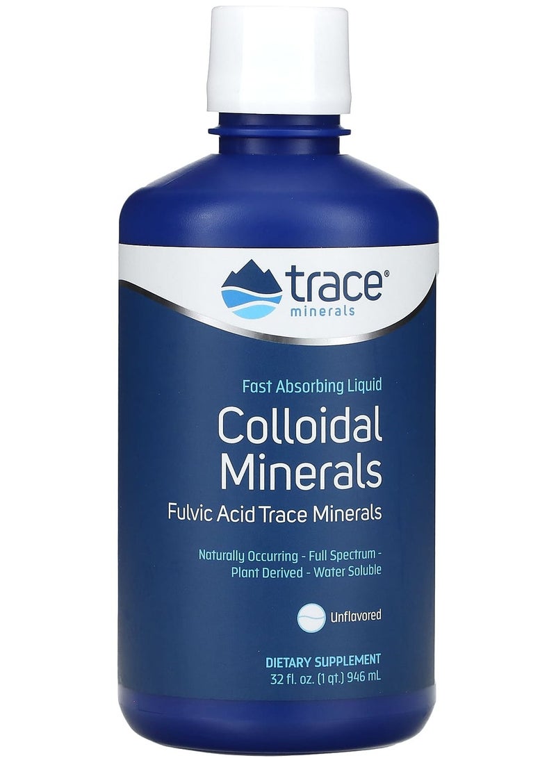 Trace Minerals Collodial Minerals, Unflavored, 32 fl oz (946 ml)