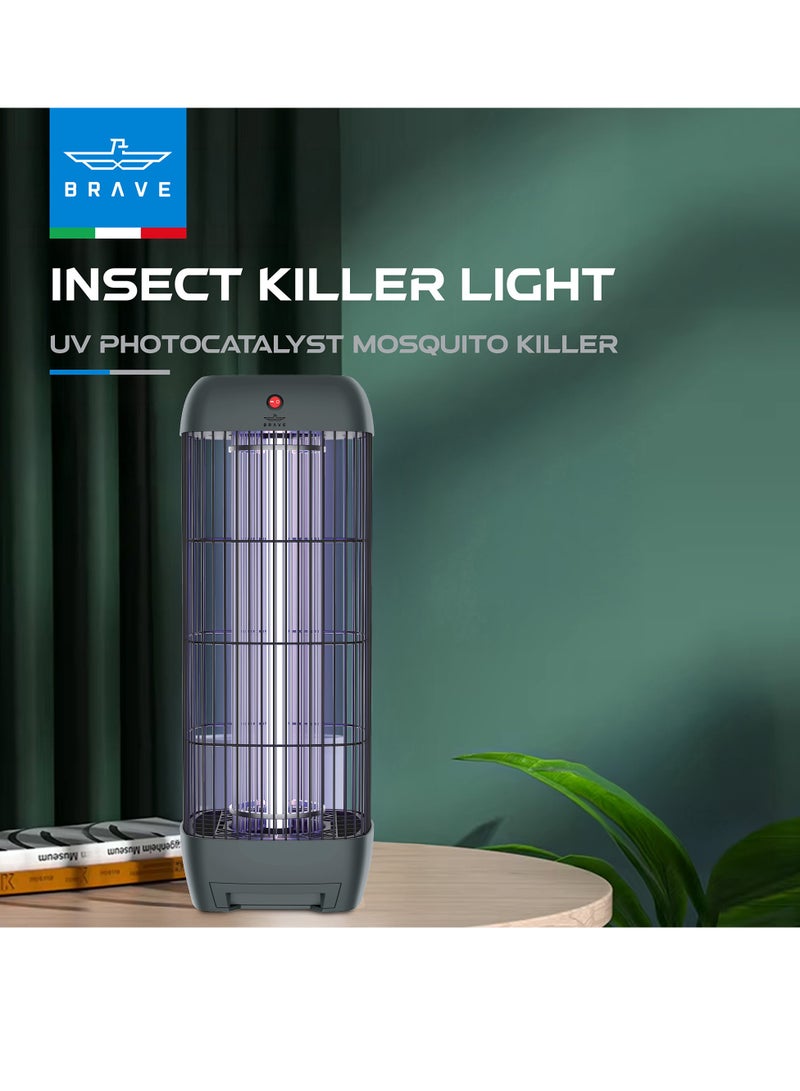Brave Electric Insect Killer Bug Zapper 15W UV Lamp (1800V) | Powerful Mosquito Killer & Fly Trap | Silent Pest Control Light for Indoor & Outdoor Use | Home, Kitchen, Bedroom, Office, Garden, Patio & Restaurant | Grey - Image 2