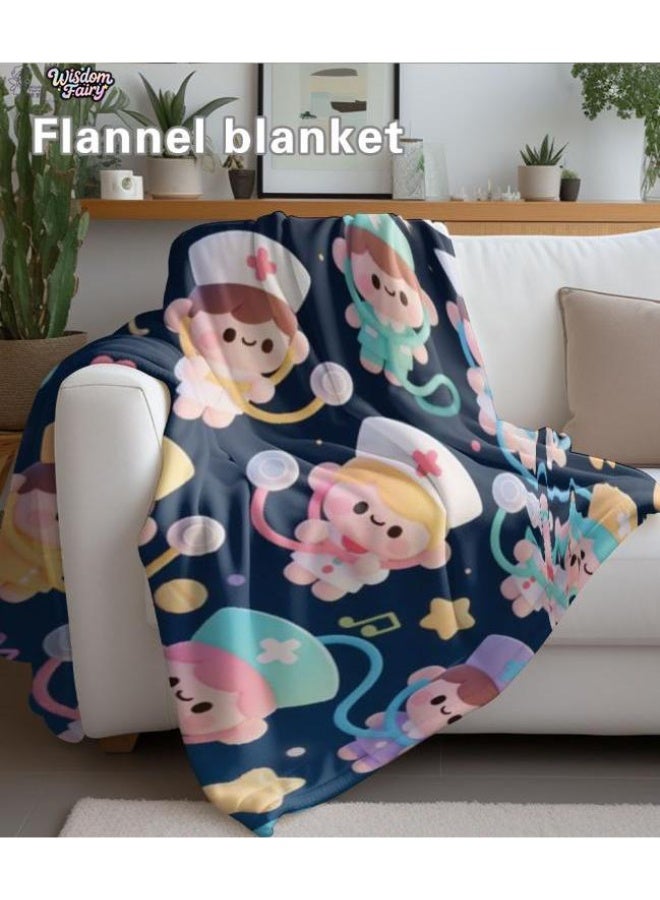 عام Wisdom Fairy (أحدث) بطانية رقيقة من الفانيلا (دافئة ومريحة، ومناسبة للنوم، واستخدام اللعبة، وإزالة الغبار والرمل) 150 سم * 200 سم - 115 - Image 1