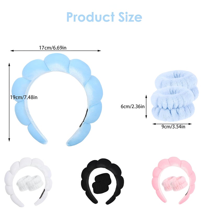 Headband-super soft velvet padded foam spa headband with thick design for women, combining practicality in beauty care, yoga practice, festive gifts, home routine and everyday fashion (1 model, 2 pcs) - Image 3