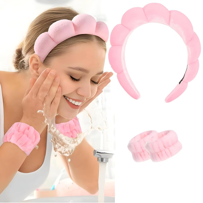 Headband-super soft velvet padded foam spa headband with thick design for women, combining practicality in beauty care, yoga practice, festive gifts, home routine and everyday fashion (1 model, 2 pcs) - Image 2