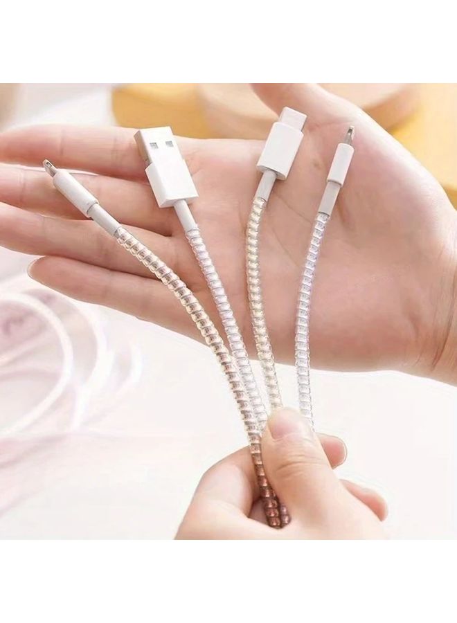 Laser Yellow 55 Inch Break Proof Spring Cable Organizer For Phone Charger Headphones - Image 4
