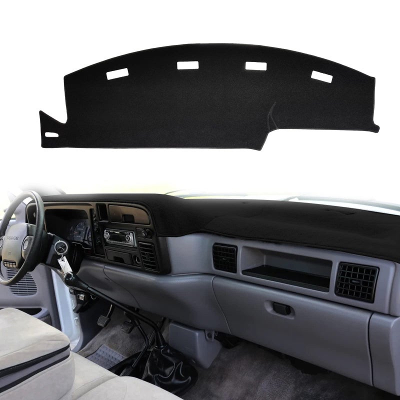 HanLanKa Dashboard Cover Dash Cover Mat Pad Compatible with Dodge Ram 1500 2500 3500 1994 1995 1996 1997 Ram 9497 Black