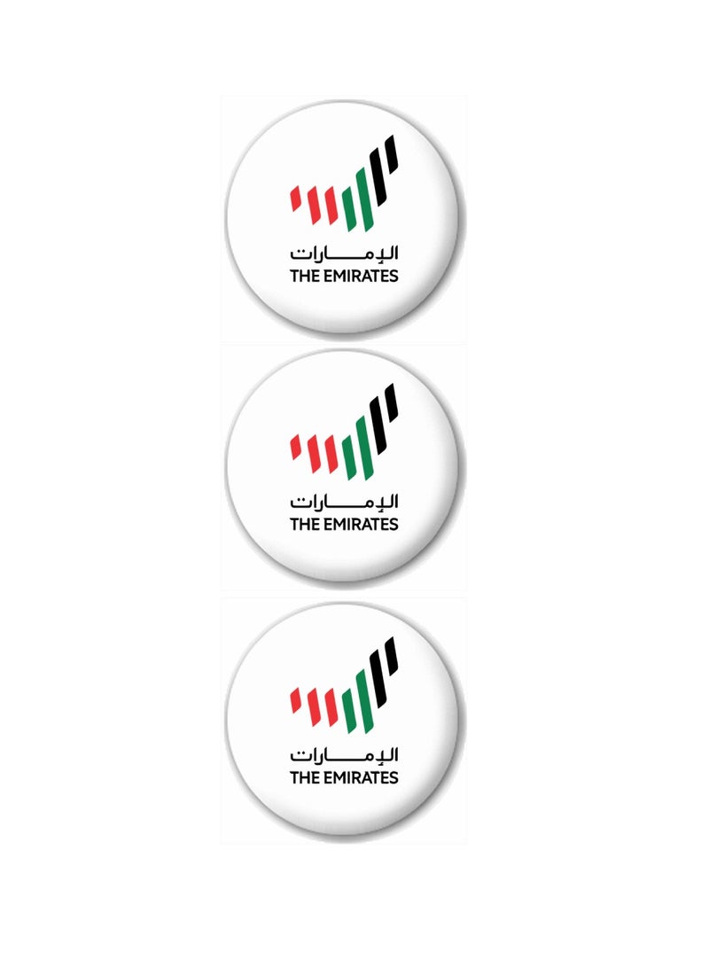Yuwell Pack Of 3 Pcs The Emirates Logo Printed Round Pin Badge UAE National Day Badge For Adults And Kids - Image 1