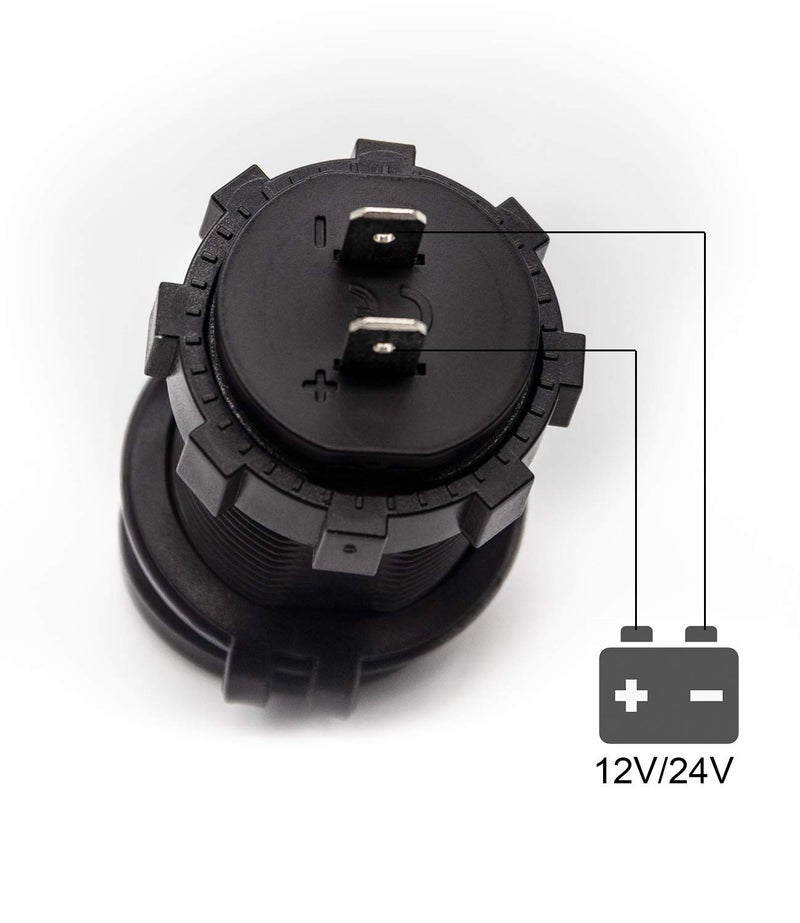 WYMECT Dual USB Charger Socket Waterproof Power Outlet 12V/24V 2.1A for Car Boat Marine RV with Blue LED - Image 4