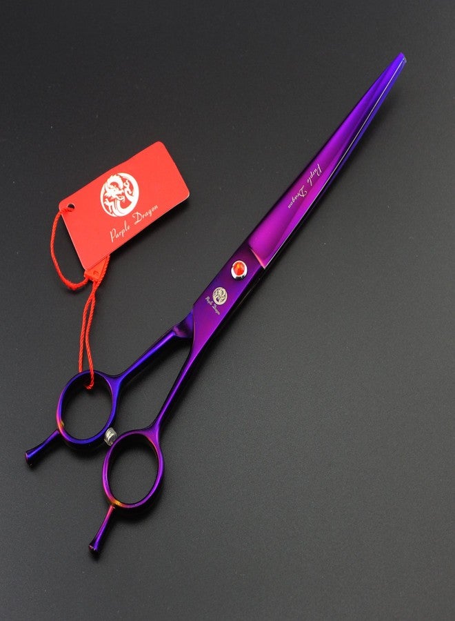 Purple Dragon 8 inch 3 in 1 Professional Pet Grooming Thinning Scissors - Upward Curved Shears and Dog Hair Cutting Scissor - Perfect for Pet Groomer or Family DIY Use (Purple) - Image 3