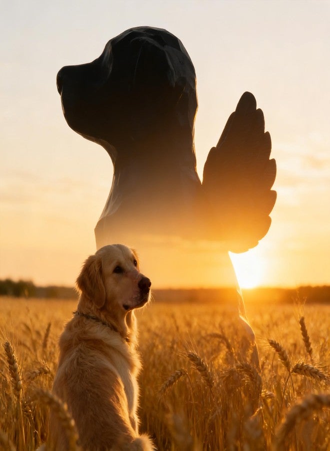 Pet Urns for Dogs, 7.5" 28 Cu/in Angel Dog Statue, Resin Decorative Urn for Dog Ashes Memorial for Dog Loss - Image 2