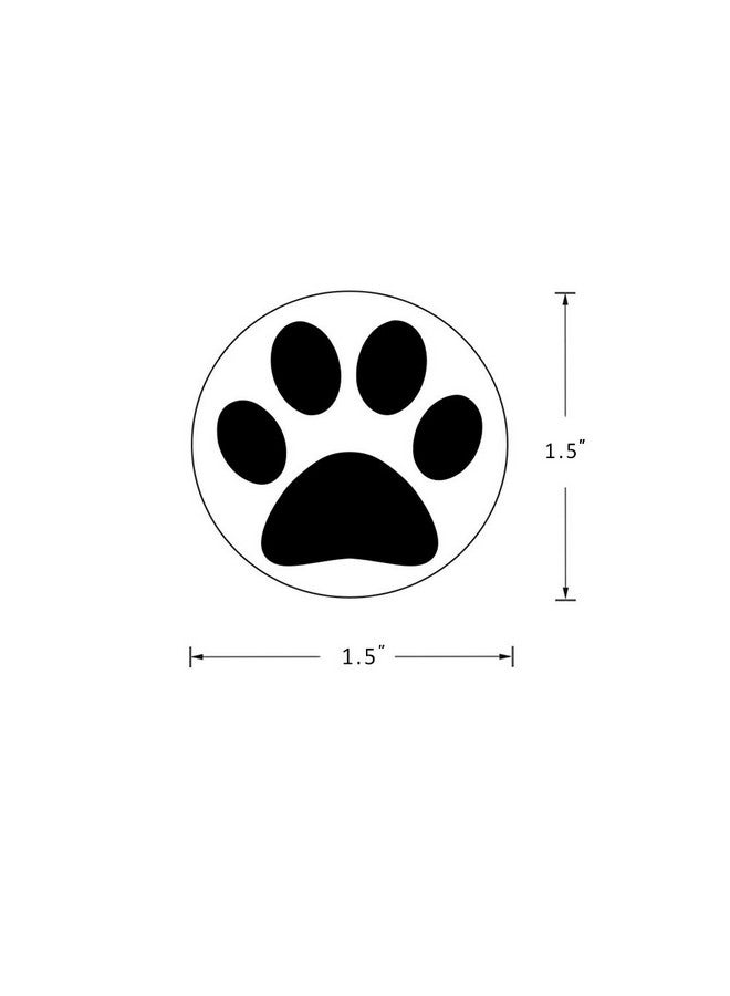 Hcode 1.5" Round Black Bear Paw Print Stickers Dog Puppy Paw Stickers Bear Paw Stickers 500 Pieces Per Roll (Black, 2 Roll) - Image 2