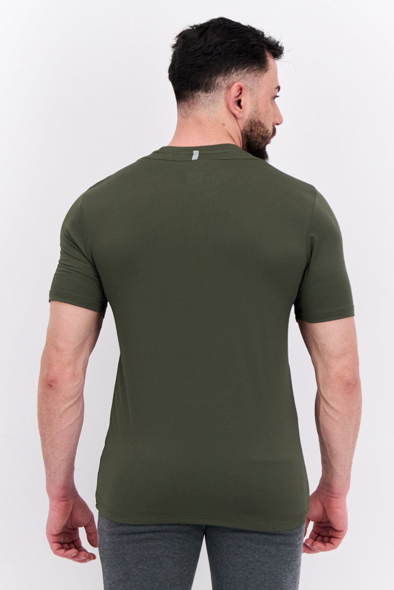 MOTION Men Sportswear Fit Short Sleeve Training T-Shirt, Olive - Image 3
