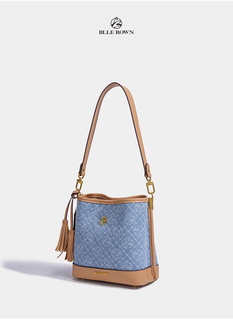 BLLE ROWN Vintage Large Capacity Shoulder Bucket Bag with Adjustable Shoulder Strap, Crossbody Bags Multiple Pocket Purses for Women,Ladies Bags For Women  - Image 3