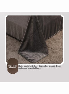 Sharpdo Sharpdo Four-piece Quilt Cover Set, Winter Bedding Sheet Set, Short Plush, Warm and Comfortable, 1*Quilt Cover (No Quilt Core),1*Fitted Sheet,2*Pillowcase,Grey 200*230CM  - Image 4
