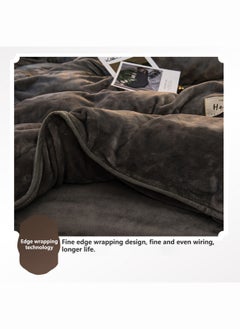 Sharpdo Sharpdo Four-piece Quilt Cover Set, Winter Bedding Sheet Set, Short Plush, Warm and Comfortable, 1*Quilt Cover (No Quilt Core),1*Fitted Sheet,2*Pillowcase,Grey 200*230CM  - Image 5