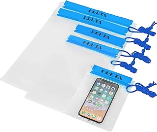 Heeta HEETA 5-Pack Clear Waterproof Dry Bag, Water Tight Cases Pouch Dry Bags for Camera Mobile Phone Maps, Kayaking Boating  - Image 1