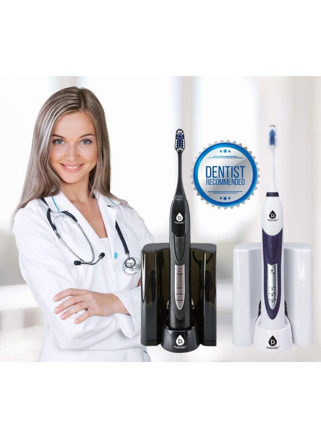 Pursonic S520 Rechargeable Sonic Toothbrush Includes 20 Accessories: 12 Brush Heads & More Black - Image 2