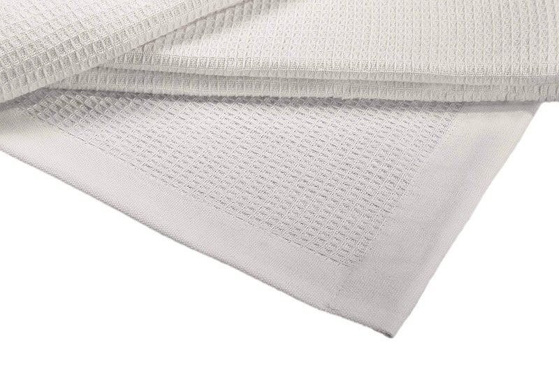 Crover Collection All Season Thermal Waffle Cotton Twin Blanket 66x90 Glacier Grey with Deep Plain Edge Border Durable and Soft
