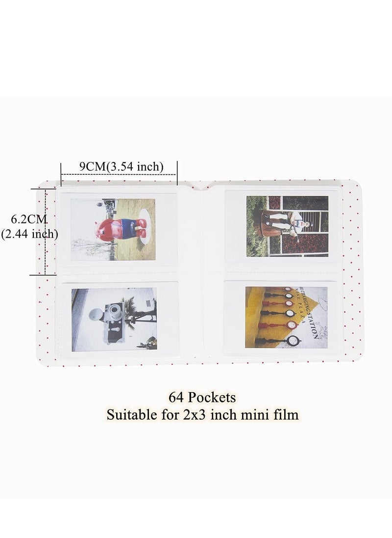 64-Piece Mini Pocket Album for Fujifilm Instax Mini 7s, 8, 8+, 9, 25, 26, 50s, 70, 90 Instant Cameras - 3-Inch Photo and Business Card Album (Ice Blue)  - Image 3