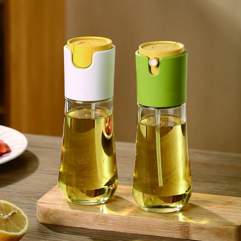 ISEAU 2 in 1 Oil Sprayer and Oil Dispenser Oil Pots For Kitchen Olive Oil Sprayer Bottle 300Ml For Cooking Kitchen BBQ Air Fryer Salad Frying Baking Oil Mist Sprayer Bottle Green - Image 1