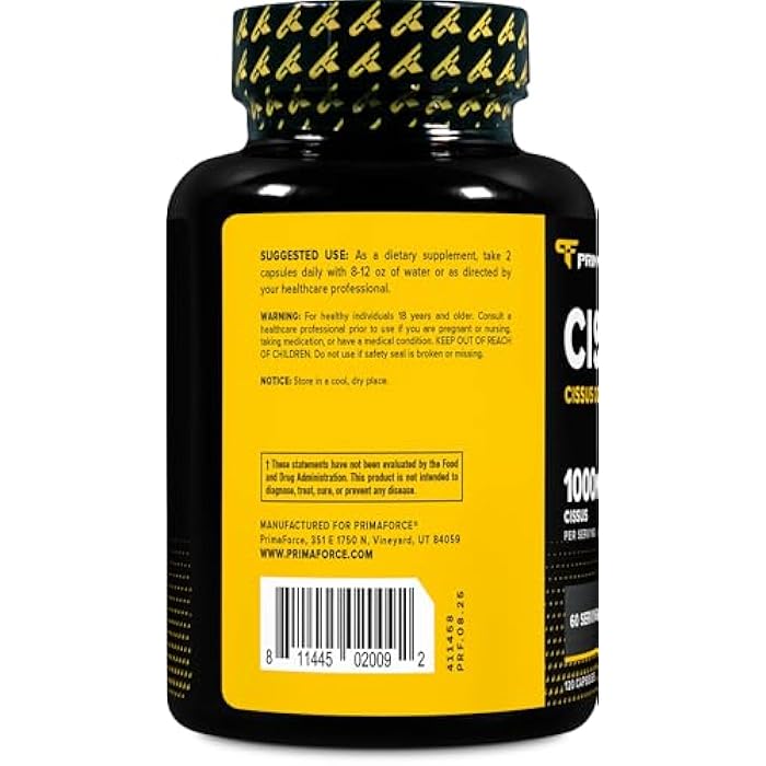 Primaforce مستخلص سيصوس كوادرانغولاريس من برايمفورس، 120 كبسولة، 1000 ملغ لكل حصة - خالي من الغلوتين، غير معدل وراثيًا - Image 3