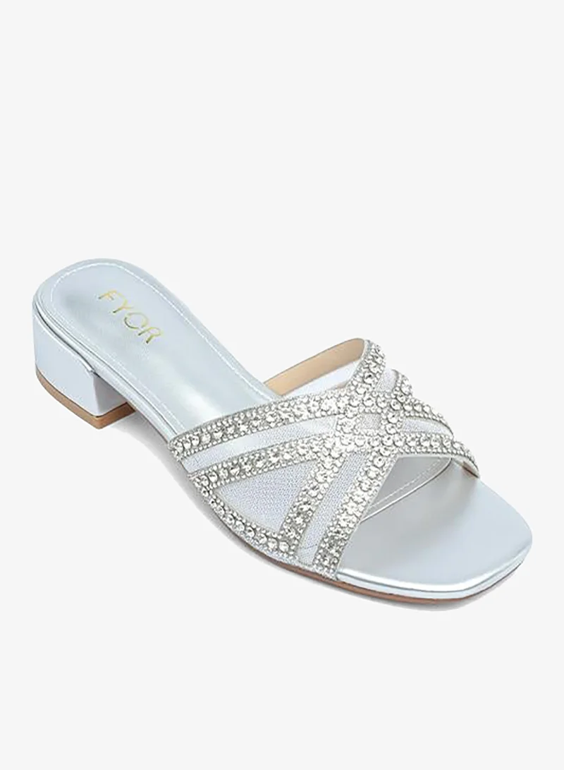 FYOR Stylish Ornate Metallic Block Heel  AJ 021