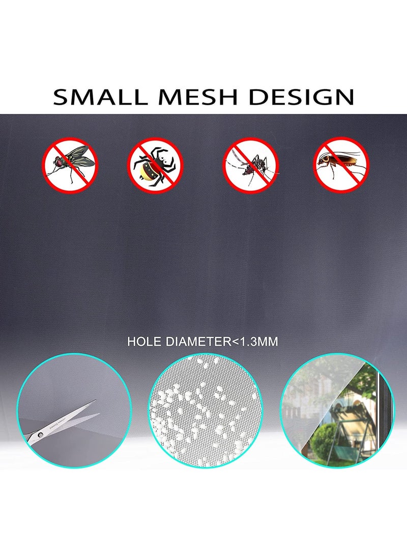 Generic - 4 Packs Fly Screen Nets for Window DIY Self-Adhesive Window Screen Mesh with 4 Rolls White Tapes Washable and Reusable Block Mosquitoes Flies and Bugs Enter 1.3M x 1.5M - Image 1