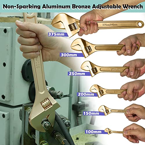 WEDO NonSparking Adjustable Wrench 12 Sparkfree Safety Spanner Safty ToolAluminum BronzeDIN Standard BAM FM Certificate Opening Max 36mm - Image 3