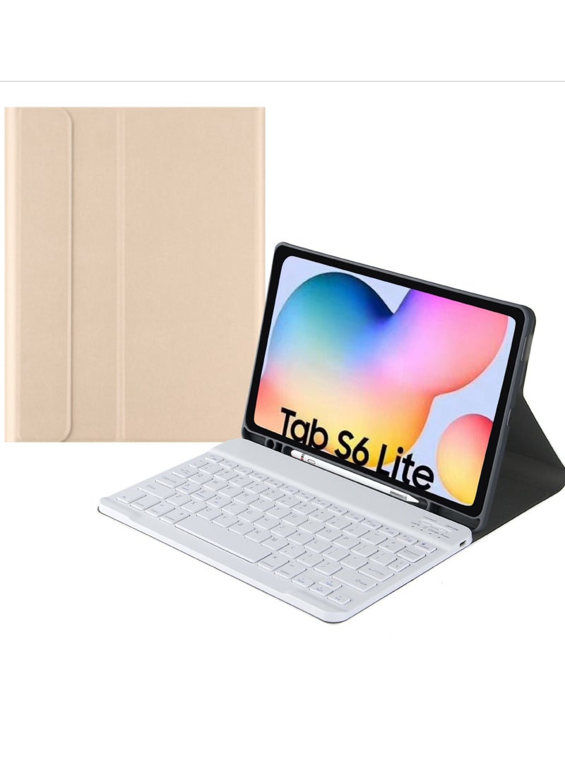 general Arabic and English Keyboard Case for Galaxy Tab S6 Lite 10.4 Inch P610 P615, Lightweight Cover with Detachable Keyboard & Bluetooth Mice & Pencil Holder