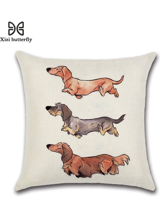 NIBEMINENT Dogs Printed Cushion Cover Multicolour