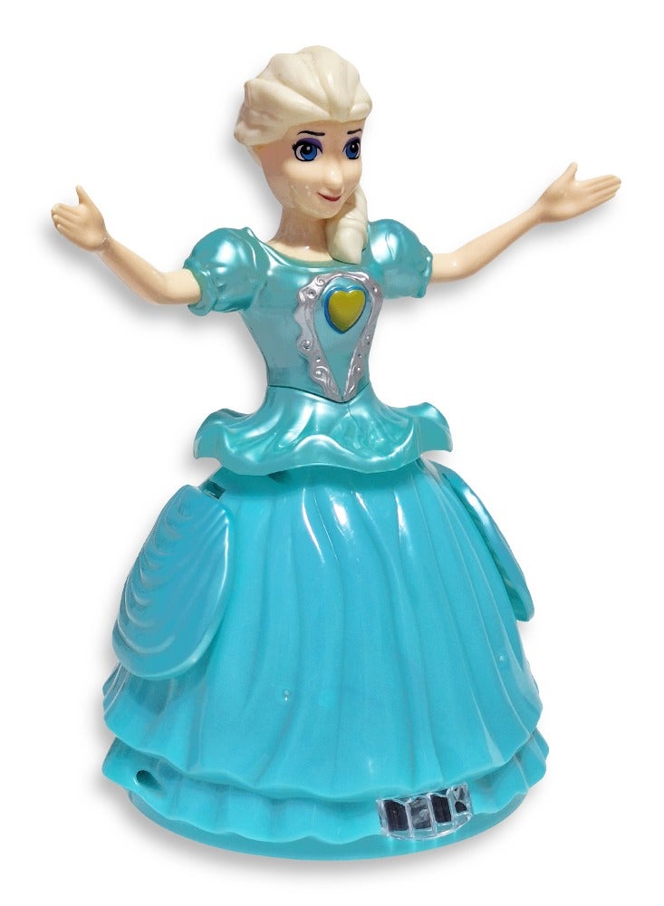 Frozen Elsa Musical Toys 360 Degree Rotating Dancing Doll Princess Girl Battery Operated Flashing Lights with Music Sound Toy - Image 2