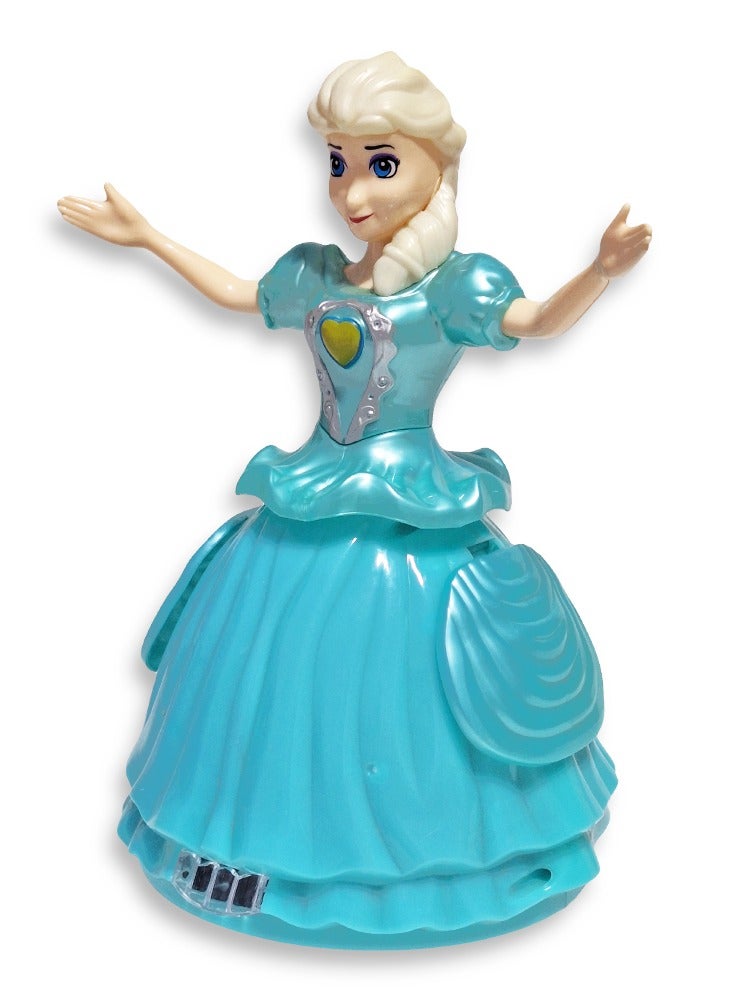 Frozen Elsa Musical Toys 360 Degree Rotating Dancing Doll Princess Girl Battery Operated Flashing Lights with Music Sound Toy - Image 3