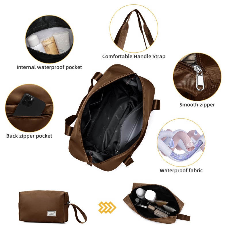 LARVENDER Luggage Sets 3 Piece, Hardside PP Carry On Suitcase with 360Â° Spinner Wheels TSA Lock Luggage Sets for Women, Maple - Image 4