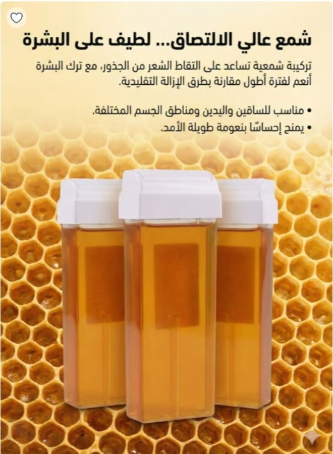 بولاند لورا مجموعة ازله الشعر جهاز شمع+3رول شمع+2شرائح ازله الشعر - Image 4