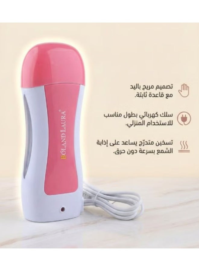 بولاند لورا مجموعة ازله الشعر جهاز شمع+3رول شمع+2شرائح ازله الشعر - Image 3