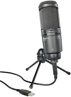 Audio-Technica AT2020USB+ Cardioid Condenser Microphone (USB connection) for voiceover, podcasting, streaming and recording