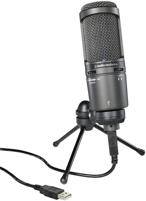 Audio-Technica AT2020USB+ Cardioid Condenser Microphone (USB connection) for voiceover, podcasting, streaming and recording