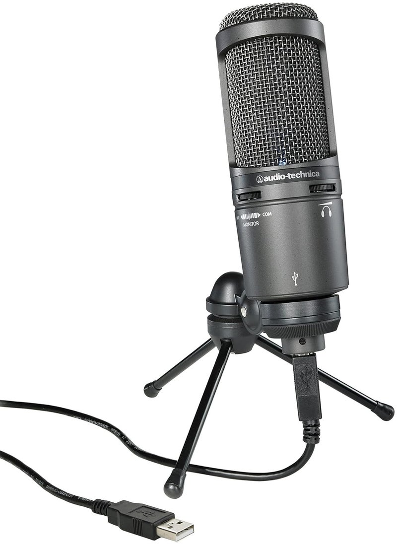 audio-technica - Audio-Technica AT2020USB+ Cardioid Condenser Microphone (USB connection) for voiceover, podcasting, streaming and recording - Image 1