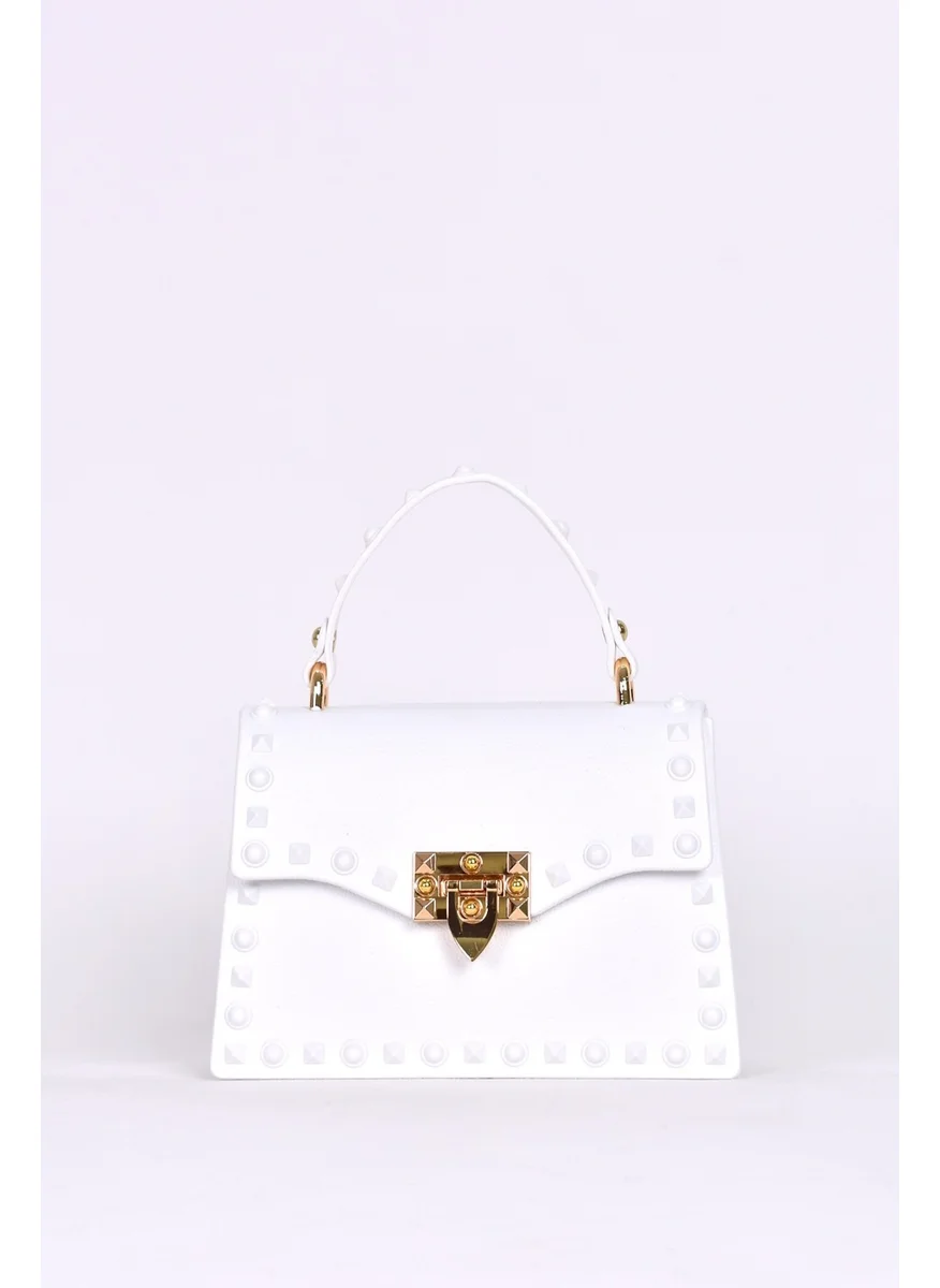 Elatae Women's Shoulder Strap Silicone Crossbody Bag White 26659