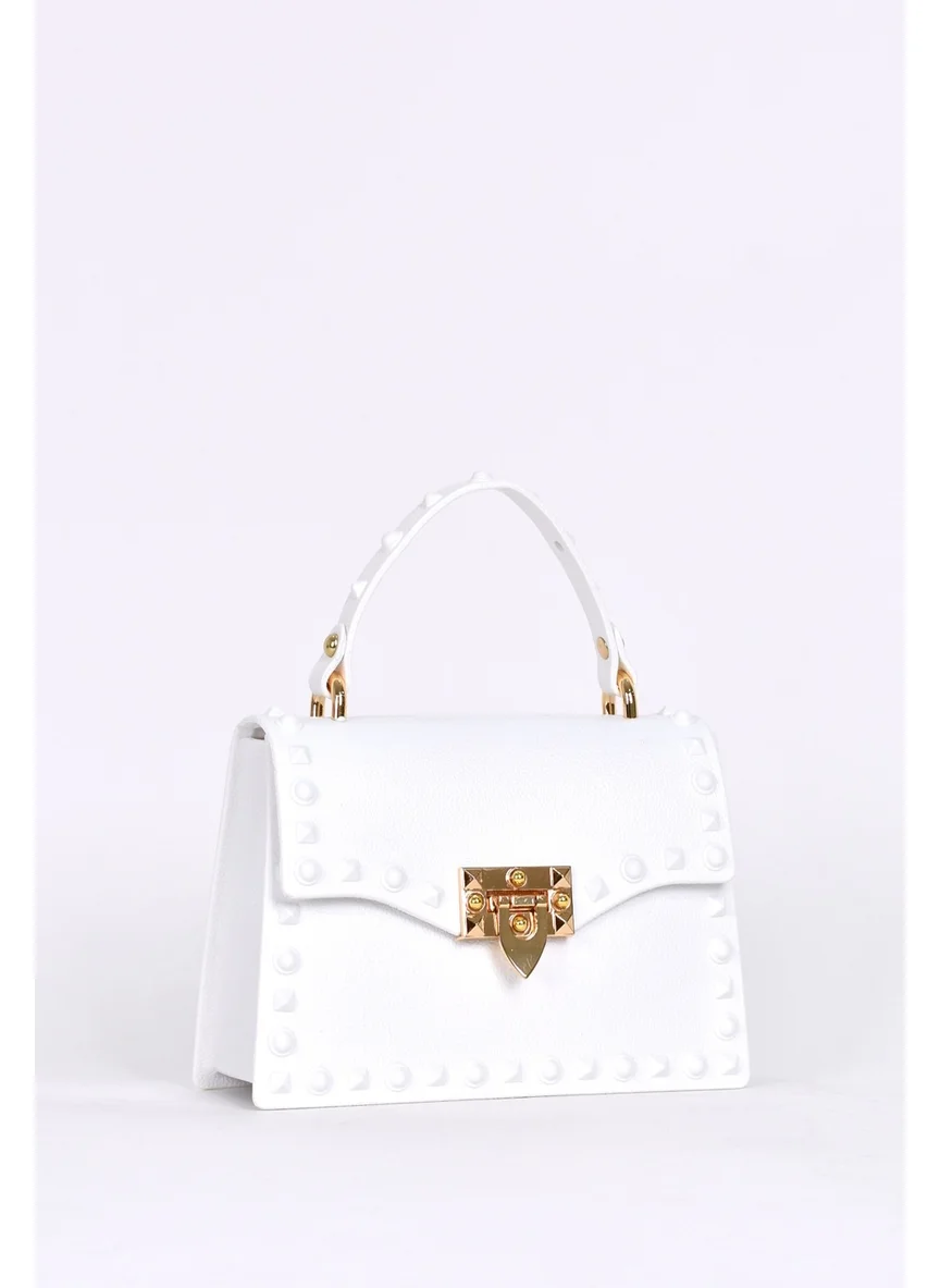 Elatae Women's Shoulder Strap Silicone Crossbody Bag White 26659