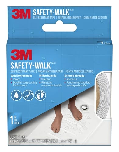 3M SafetyWalk Slip Resistant Tape 1 in x 15 ft Anti Slip White Tape Ideal For Slippery Wet Conditions SelfAdhesive Backing Quick Easy Application Durable LongLasting 280WR1X180
