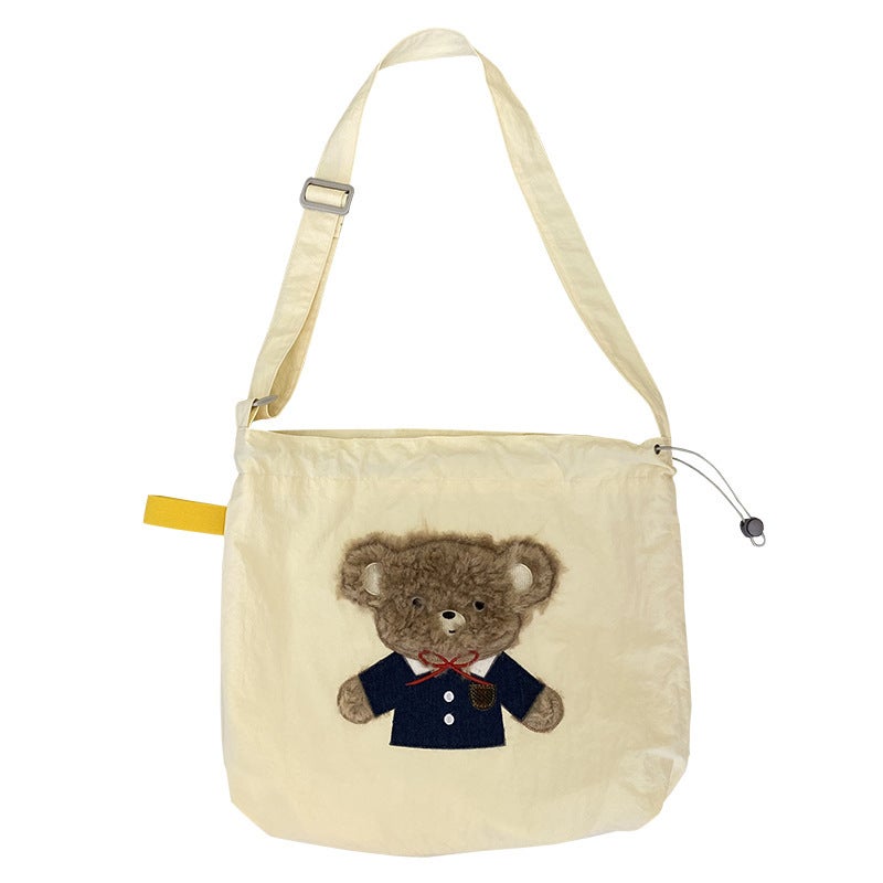Cute Embroidered Lightweight All-Match Artistic Shoulder Cloth Bag Tote Bag Lazy Large Capacity Commuting New Handheld Crossbody - Image 5