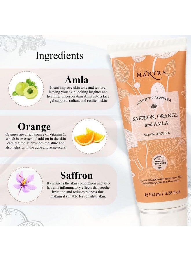 Mantra Herbal Saffron, Orange And Amla Glowing Face Gel - 100 ml | Helps to Reduce Tanning, Pigmentation, Spots and Marks on Face - Image 4