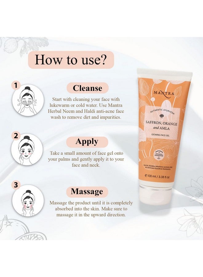 Mantra Herbal Saffron, Orange And Amla Glowing Face Gel - 100 ml | Helps to Reduce Tanning, Pigmentation, Spots and Marks on Face - Image 5