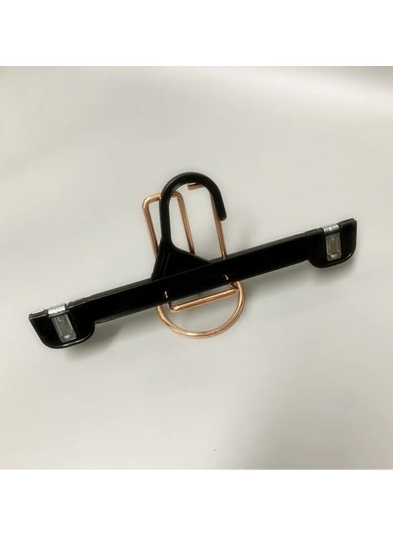 أورتوك 12 قطعة من الشماعات السفلية مع مشابك معدنية قوية، شماعات بلاستيكية موفرة للمساحة، شماعات ملابس بمشابك مانعة للانزلاق، شماعات بنطلون سوداء بمشبك دفع لأعلى للبنطلون والجينز والفستان والقميص - 31 × 10 سم - Image 3