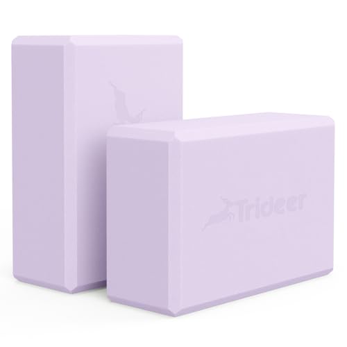 Trideer Yoga Block, Soft Non-Slip Surface Premium Foam Blocks, Supportive, Lightweight, Odor Resistant, Yoga Accessories for Pilates Meditation General Fitness Stretching Toning (Lavender-2 Pack) - Image 1